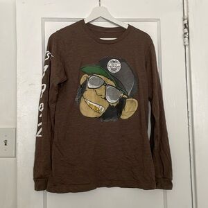 Long sleeve brown shirt with Been Real only the realest